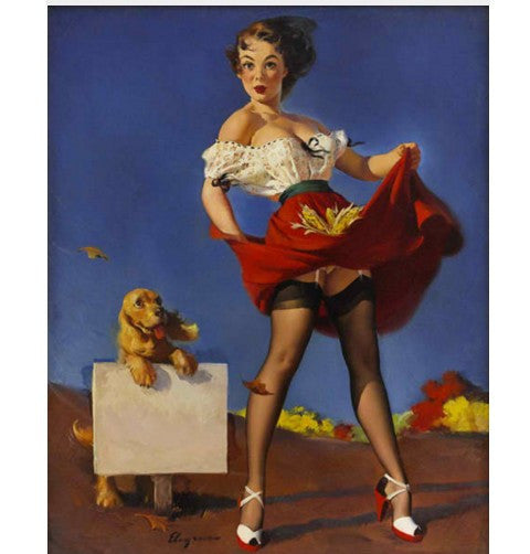 Sexy Lady & Dog Frameless Posters